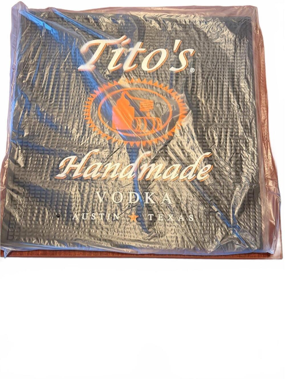 Tito's Handmade Vodka Bar Mat 16x16 Rubber Non-Slip